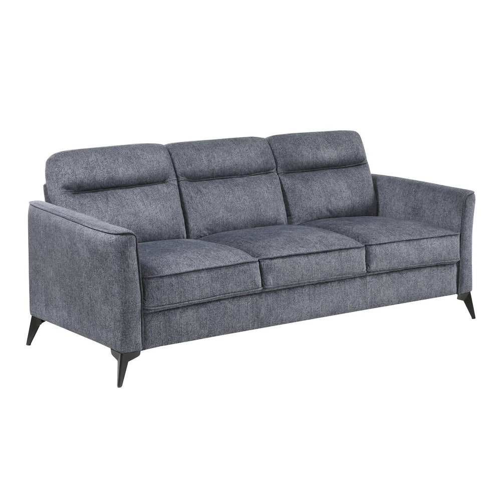 English Elm Modern 2-Piece Sofa Set In Dark Gray Microfiber With Black Metal Legs – Stylish & Comfortable Seating B011S01757