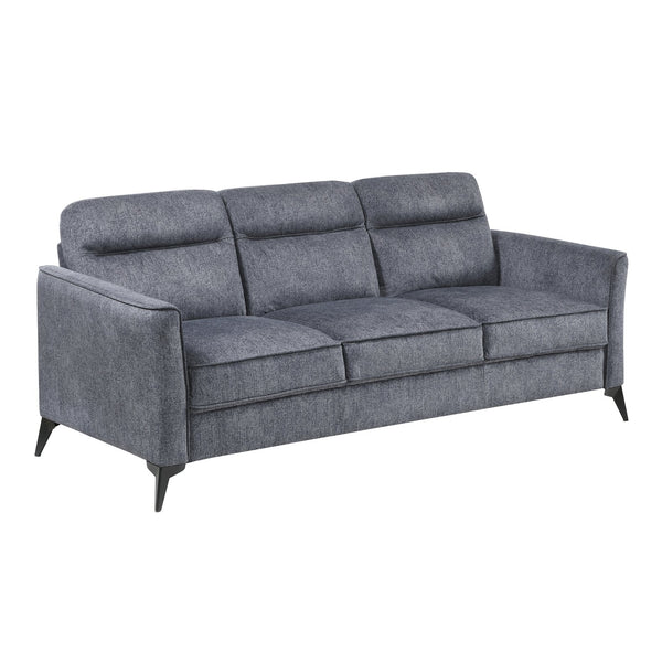 English Elm Modern 2-Piece Sofa Set In Dark Gray Microfiber With Black Metal Legs – Stylish & Comfortable Seating B011S01757