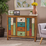 Christopher Knight Home® - Noble House - Everest Distressed 4 Drawer 2 Door Cabinet, Multicolor