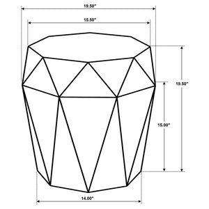 English Elm Pringle Octagonal Faceted Mango Wood Side Table — Gemstone-Inspired Sculptural Accent for Living Rooms Grey B062P299919