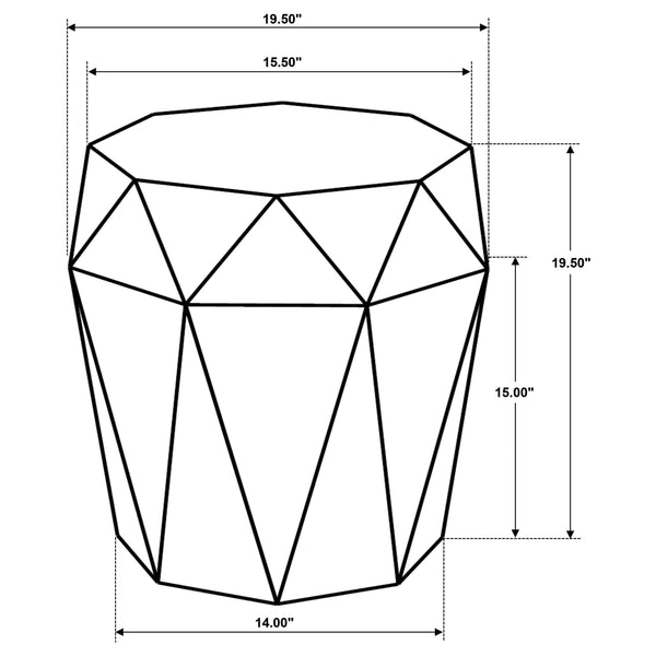 English Elm Pringle Octagonal Faceted Mango Wood Side Table — Gemstone-Inspired Sculptural Accent for Living Rooms Grey B062P299919