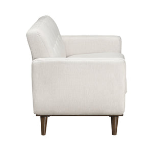 English Elm Contemporary Tufted Beige Loveseat with Removable Covers Pocket Coil Foam Solid Wood Legs 62" B011P379438