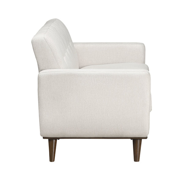English Elm Contemporary Tufted Beige Loveseat with Removable Covers Pocket Coil Foam Solid Wood Legs 62" B011P379438