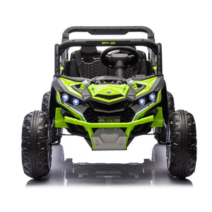 English Elm 24v Two Seat Kids Electric Utv with Parental Remote Suspension Off Road Ride On Green W1578P184798