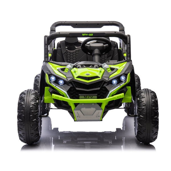 English Elm 24v Two Seat Kids Electric Utv with Parental Remote Suspension Off Road Ride On Green W1578P184798