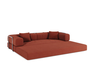 English Elm 78.8Inch Modular Sectional Sofa Bed - Convertible Orange Sofa For Small Spaces, Easy Care & Custom Layouts W3147P278113
