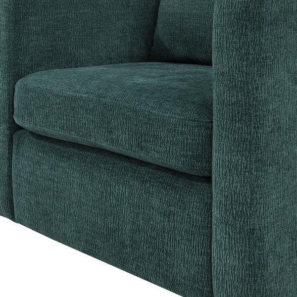 English Elm Sutton Peacock Performance Fabric Swivel Barrel Chair — Stain-Resistant, Pocket Coil Seat, Reversible Cushions B050P322586