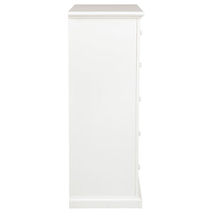 English Elm Anzio Six Drawer Tall Chest Matte Finish Modern Storage for Small Bedroom Spaces White B062P451787