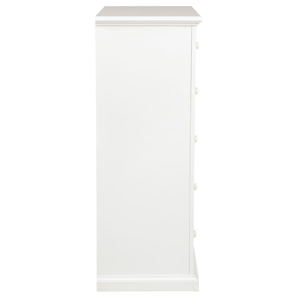 English Elm Anzio Six Drawer Tall Chest Matte Finish Modern Storage for Small Bedroom Spaces White B062P451787
