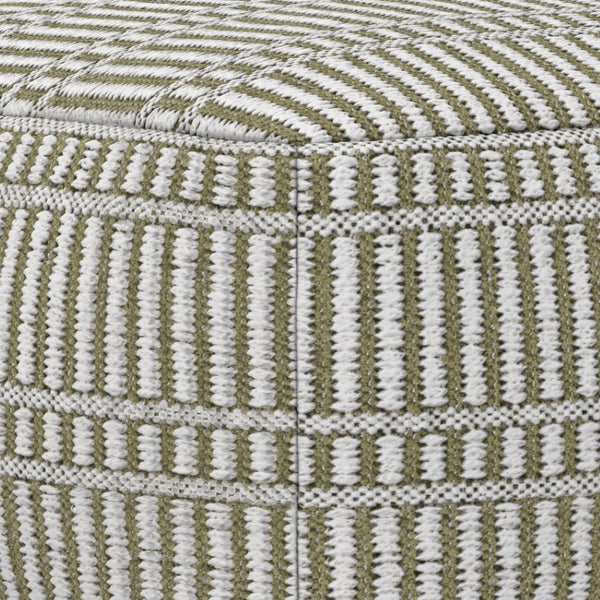 English Elm Safford Handwoven Geometric Square Pouf in Recycled Pet Yarn for Patio or Living Room B136P427586