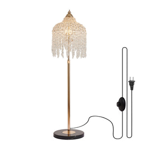 English Elm 16 Inch Gold 5-light Crystal Bead Chandelier Cascading Waterfall Pendant for Dining Rooms W1340P264005