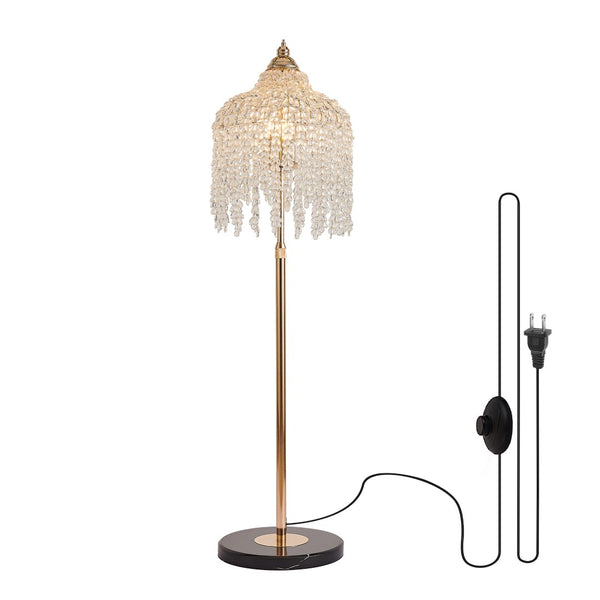 English Elm 16 Inch Gold 5-light Crystal Bead Chandelier Cascading Waterfall Pendant for Dining Rooms W1340P264005