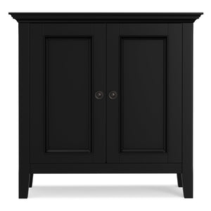 English Elm Amherst Solid Pine Low Cabinet Matte Black Finish Transitional Storage for Any Room B136P436063