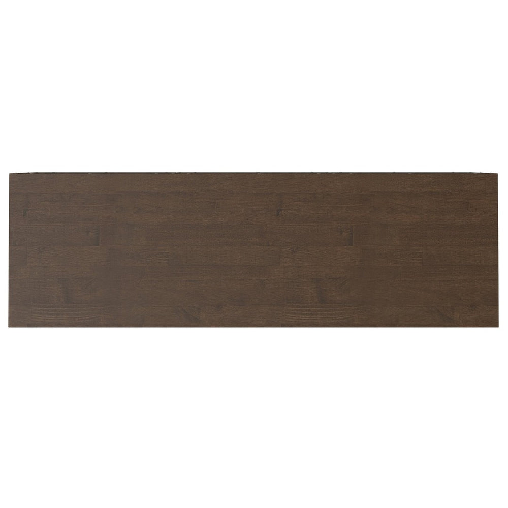 English Elm Banting Solid Wood Sideboard with Metal Frame Walnut Stain Three Door Dining Storage B136P439012