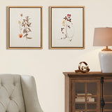 Martha Stewart French Herbarium Transitional 2-piece Framed Canvas Wall Art Set MT95C-0005 Multi