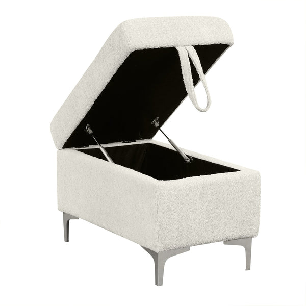 English Elm 88.2" L-shaped Sofa Bed with Storage Ottoman, Drop-Down Table, Dual Cup Holders & USB Charging Ports Beige N719S001830A