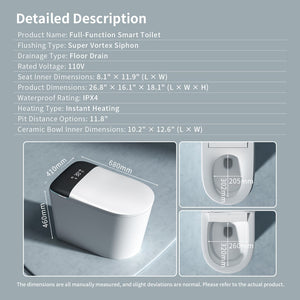English Elm E40 Smart Toilet Bidet Combo with Heated Seat Auto Flush and Hands Free Spa Bath W3402P442697