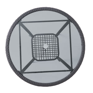 English Elm Christopher Knight Home® - Outdoor Rattan Dining Set with 4 Arm Chairs and Tempered Glass Table, Grey Cushions, Water-Resist 56225.00CHR4-TBL