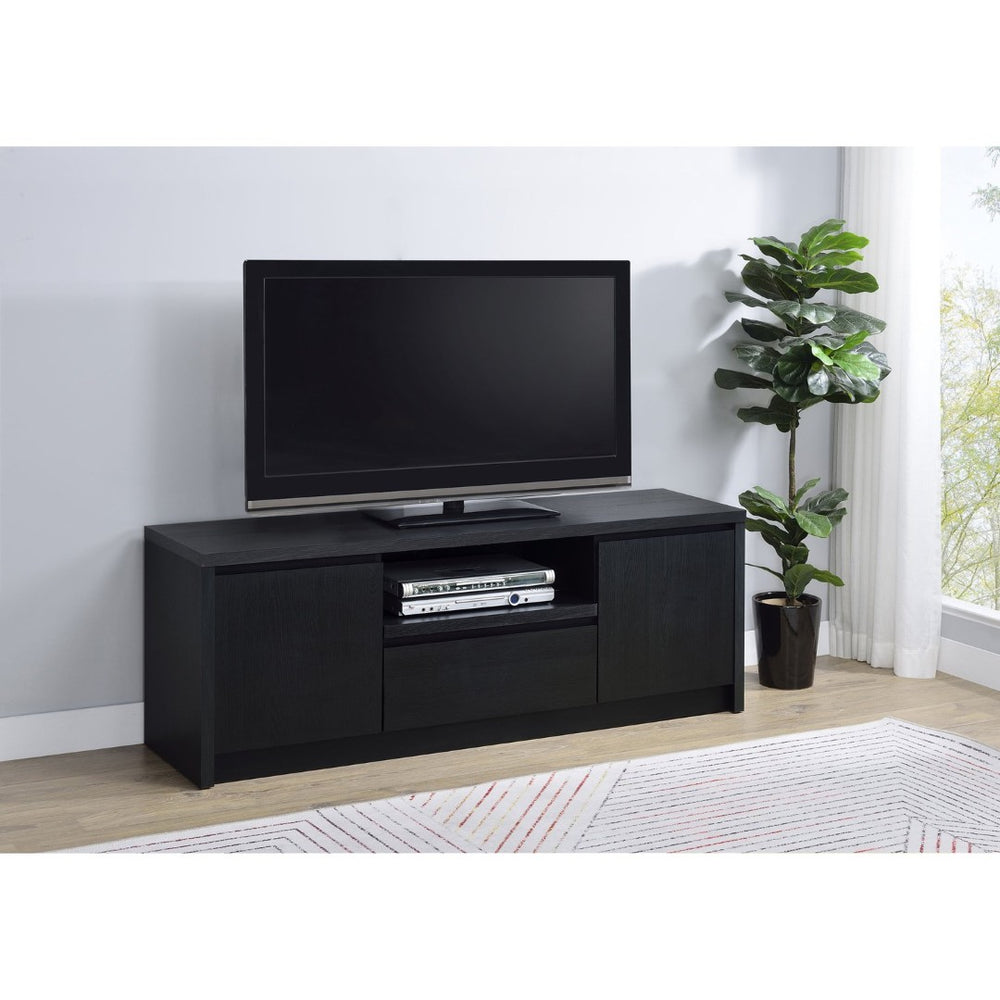 English Elm Sloat Matte Black Media Console with Dual Drawers and Concealed Cabinet Storage B062P451931