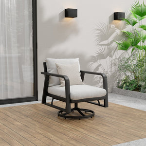 English Elm Fr Aluminum Patio Sofa Set with Swivel Rocker Memory Foam Cushions Outdoor Living W5382P440152