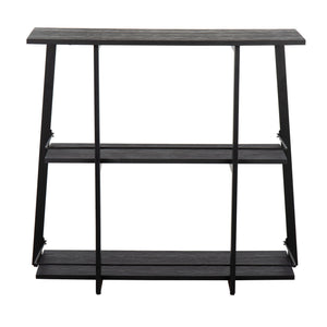 English Elm Converge Industrial Bookcase – Black Steel Frame with Black Bamboo Shelves, 3-Tier Rustic Chic (94) B202P223885