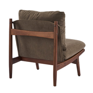 English Elm Vista Mid-century Accent Chairs Mocha Upholstered Natural Wood Frame Set of 2 N767P366304E