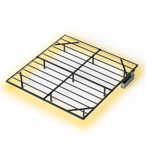 English Elm Floating Bed Frame King Size With Led Lights & Charging Station - Modern Metal Platform Design! W1162P187901
