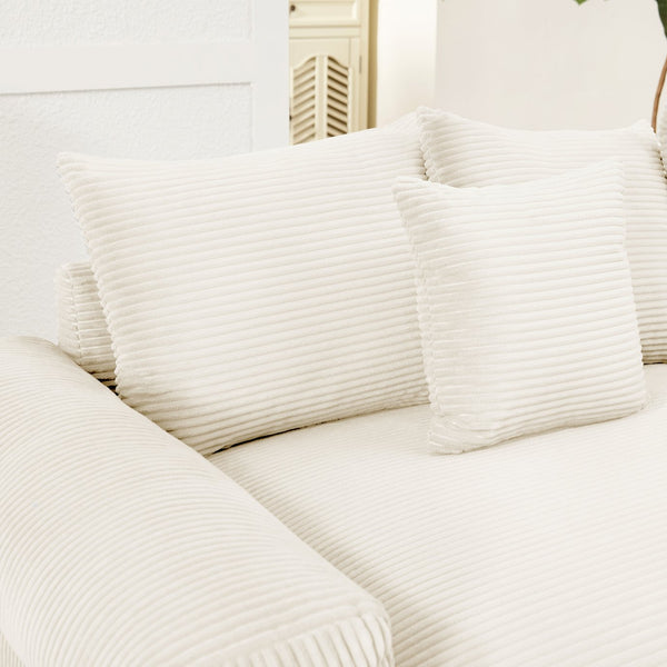 English Elm 54.3" Oversized Cloud Modular Sectional Couch - Luxurious Soft Corduroy, Ergonomic Design & Easy Assembly W714S01282