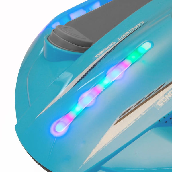 English Elm Electric Manta Ray Kids Ride on Racing Car with Built in Lights Music and Stable Wheels Blue W2181P202380