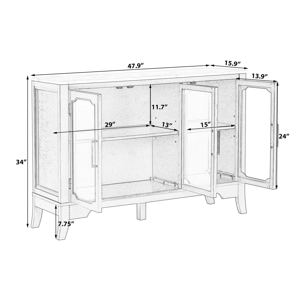 English Elm Christopher Knight Home® - Storage Cabinet - Stylish 3-Door White Design For Entryway, Living Room, Or Dining Area Storage Solutions N780P330602K