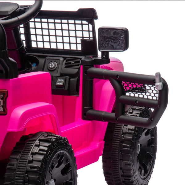English Elm 24v Kids Ride on Car with Parental Remote Four Wheel Suspension Led Lights Bluetooth Pink W1578P235081