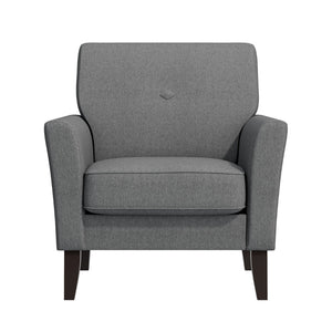 English Elm Dorset Barrel Accent Chair Velour Upholstery Solid Legs Compact Living Room Seating Gray B127P495071