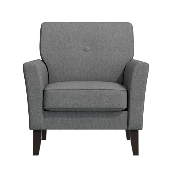 English Elm Dorset Barrel Accent Chair Velour Upholstery Solid Legs Compact Living Room Seating Gray B127P495071