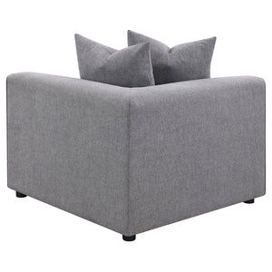 English Elm Amherst Grey Corner Chair With Accent Pillow - Modern Comfort, Versatile Design For Any Space B062P358231