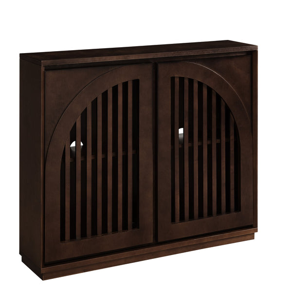 English Elm Mid Century Modern Fluted Sideboard Cabinet - Elegant Storage Solution For Narrow Spaces & More! W1801P362149