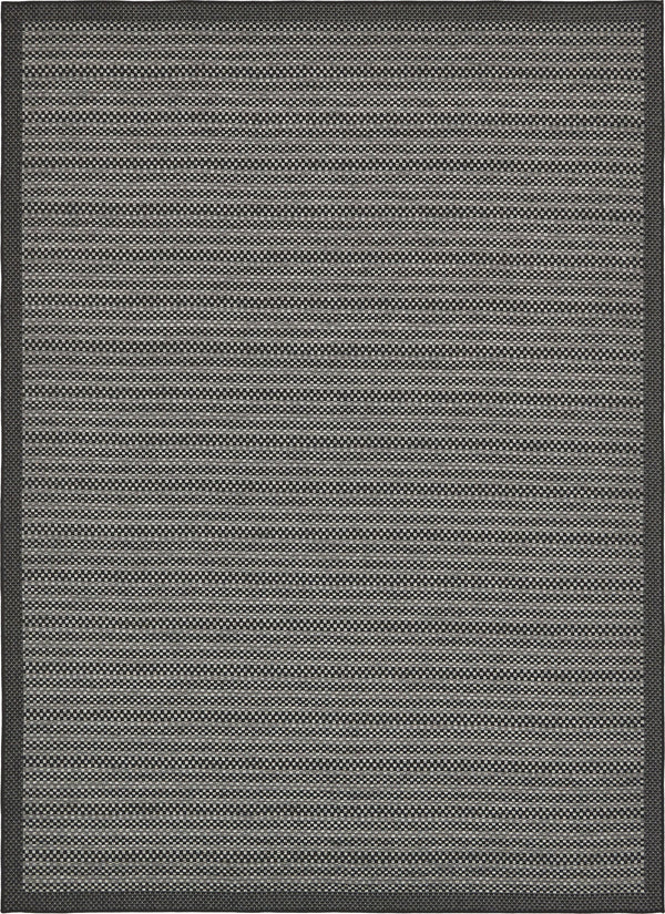 Unique Loom Outdoor Border Checkered Machine Made Border Rug Gray, Black/Gray/Silver 8' 0" x 11' 4"