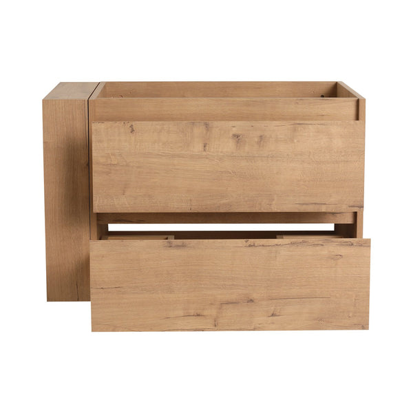 English Elm 30" Wall Mounting Bathroom Vanity Cabinet with Adjustable Side Shelf, Soft-Close 2/3 Drawers, Water-Resistant Plywood Imitative Oak W999P193004