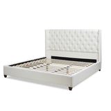 English Elm Manhattan Shelter King Platform Bed Frame, Antique White Polyester