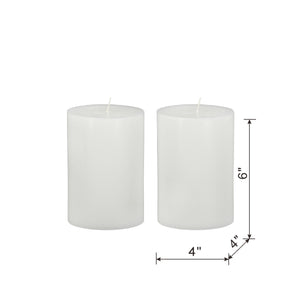 English Elm 4x6" Soy Wax Unscented Pillar Candles 2-Pack — Clean-Burning Renewable Glow for Home Decor White W2078P228018