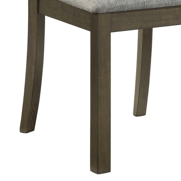 English Elm Lyoi Ladder Back Dining Chairs Set of 2 Gray Upholstered Seat Solid Wood Frame B056P417078