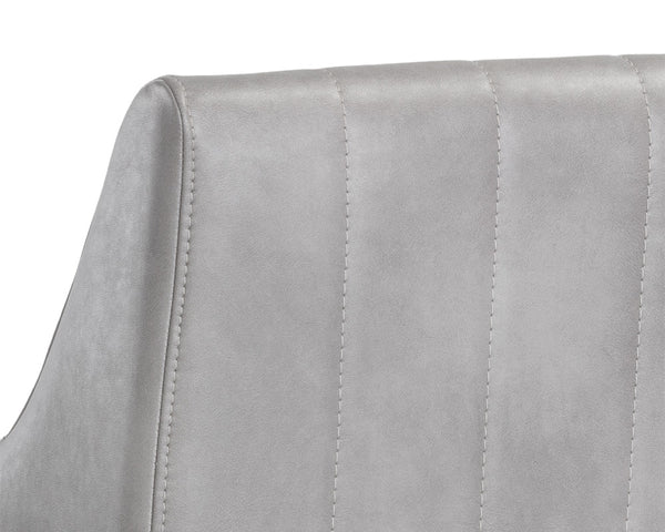 Sunpan Wolfe Lounge Chair - Retro Mid-Century Design with Channel Stitching and Rustic Bronze Steel Frame Bravo Metal