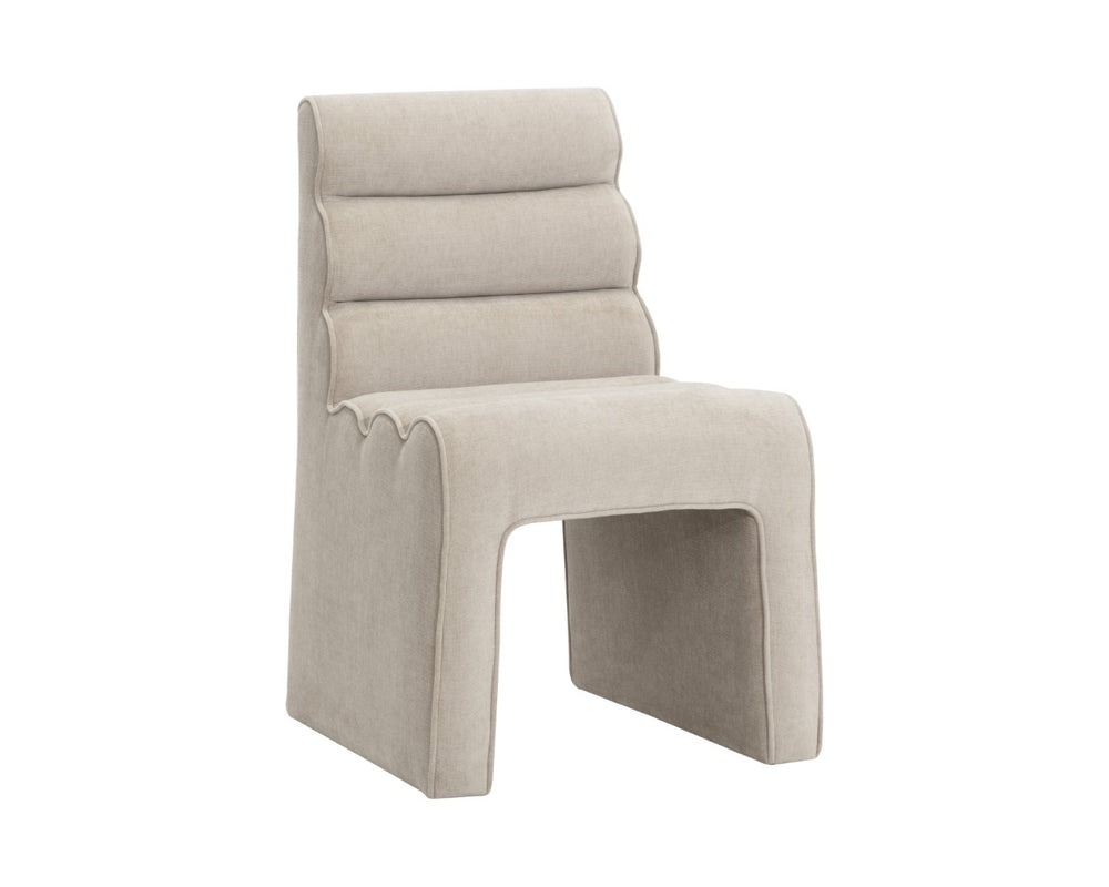 Sunpan STUART Dining Chair - Elegant Danny Cream Upholstery with Tufted Back for Modern Dining Spaces 112672