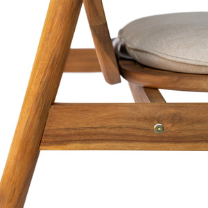 English Elm Christopher Knight Home® - Meja Teak Club Chair Set of 2 with Beige Cushions — Acacia & Eucalyptus Wood, Sleek Outdoor Design N775P282498T