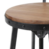 Christopher Knight Home® - Noble House - Alanis Black Brush Silver Firwood Bar Stool