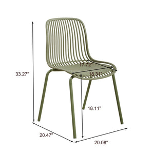 English Elm Eldred Outdoor Stackable Dining Chairs Set of 2 Uv Resistant Patio Seating Sage Green N776P390471G