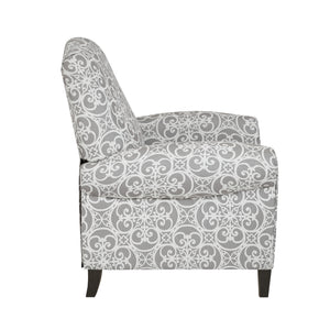 JLA Home Madison Park - Push Madison Park Kirby Recliner — Grey Fretwork Upholstery, High Camel Back, Removable Cushion, 300 lb Capacity MP103-0610