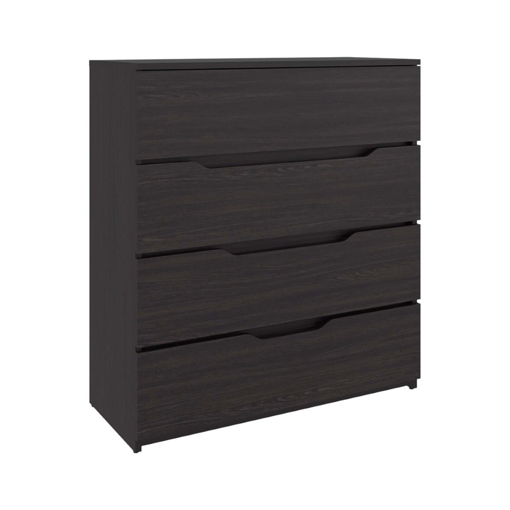 English Elm Wenge Finish Four Drawer Dresser Compact Modern Storage for Bedroom or Studio B062P483770