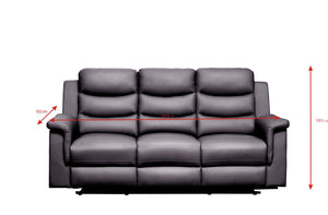 English Elm Reclining PU Loveseat Slipcover with Console & Cup Holders, Stretch Durable Recliner Cover Black W214S00021
