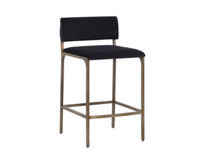 Sunpan MORI Counter Stool - Elegant Abbington Black Fabric with Gold Frame for Modern Kitchen Comfort 112558