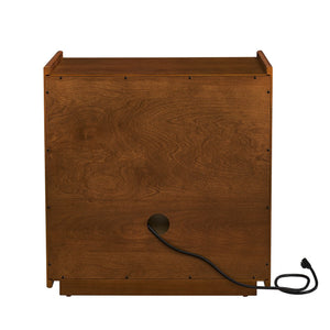 English Elm Mid Century Modern Nightstand With Usb Charging Ports, Glass Drawer & Ample Storage For Any Room W1801P303389